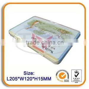 Rectangular Chocolate Tin Box With Hinged Lid thumbnail-1