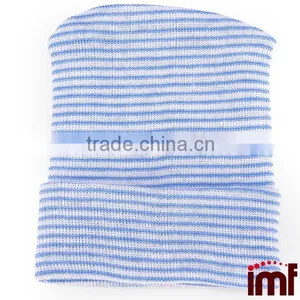 Hospital Hats for Newborn Boys,Blue & Pink Stripe Blue Hospital Bow Hat thumbnail-2