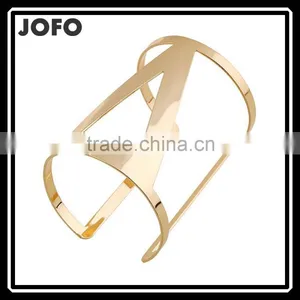 Punk Style Silver/Gold Colour Good Polishing Alloy Wide Metal Bangle AZQJ0051 thumbnail-1
