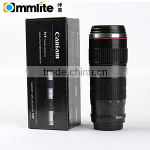 Small Black 2 Generation Stainless Steel Camera Lens Mug Cup for Canon 70-200MM thumbnail-1