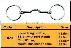 Horse Bit - Loose Ring Snaffle, SS Bit With Port Mouth thumbnail-1