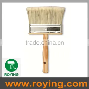 Super Flat Natural White Bristle Wood Handle Paint Brush thumbnail-1
