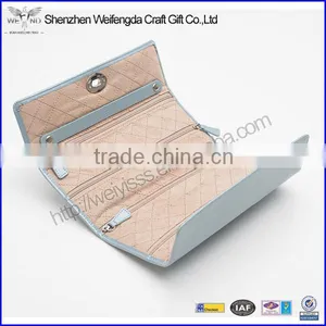 Exquisite Fashion Light Blue PU Leather Travel Jewelry Case thumbnail-1