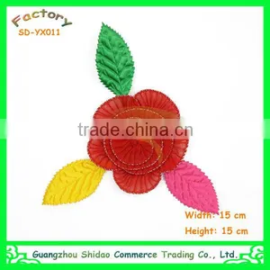 Vintage Wholesale Custom Full Colour Chiffon Flower Applique Embellishment for Girls Clothing SDYX011 thumbnail-1