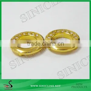 Sinicline Customized Gold Metal Ring Tag With Rhinestone thumbnail-1