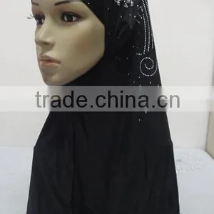 H252 Latest Muslim Hijab With Rhinestone and Crystals thumbnail-6