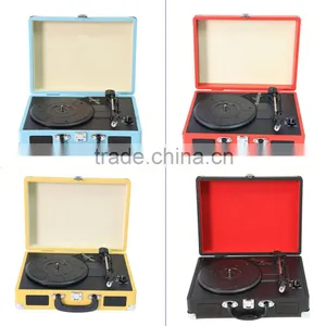 USB Bluetooth Vinyl Suitcase Style Turntable Record Player Home Turntable Vinyl Player thumbnail-1