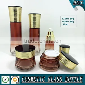 High Quanlity Red Colored Cosmetic Glass Bottles and Cosmetic Glass Jars thumbnail-4