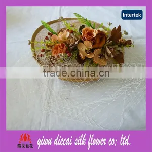 Handmade Artifical Flower Group Decorated Women Sinamay Hat for Party thumbnail-1