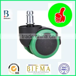 BL 50mm Smal Black& Green Durable Mute Swivel Outdoor Rubber Office Chair Caster thumbnail-1