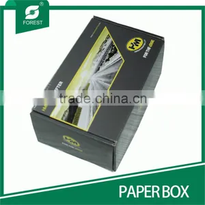 CUSTOMIZED BLACK GLOSSY VARNIAHED CORRUGATED PAPER BOX FOR ELECTRONIC thumbnail-1