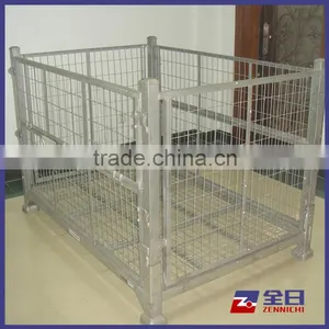 Wire Container Metal Cage Collapsible Pallet Cage thumbnail-1