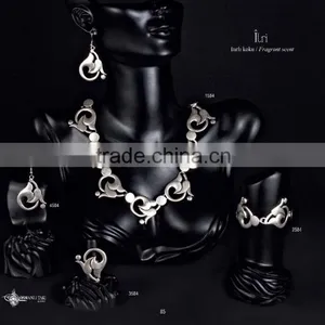Ring Earring Bracelet Necklace Authentic Turkish Ottoman Ethnic Design Jewelry Set Made in Turkey thumbnail-3