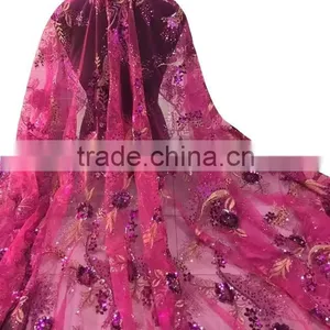 CL60102 July Latest Modern Transparent Breatheable Lace Fabric Fantastic Embroidery Sequins Shiny Eyecatching Net French Lace thumbnail-2