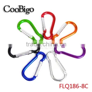 Colorful Aluminum Spring Carabiner Snap Hook Hanger Keychain Hiking Camping #FLQ186-8C(Mix-s) thumbnail-1