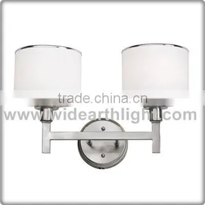 UL CUL Double Fabric Shade Light Fixtures For Hotel Rooms In Nickel Finish W40324 thumbnail-1