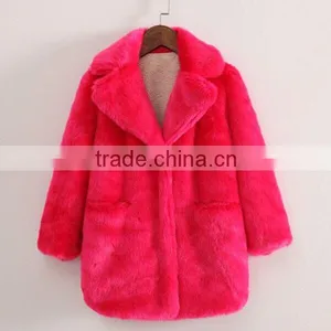 Girls Long Winter Fake Fur Coat Trench Coat Wholesale thumbnail-4