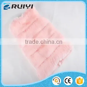 Women Pink Pattern Faux Fur Vest Fake Fur Vest thumbnail-3