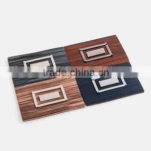 Faux Leather Labels Engraved Metal Labels Custom Leather Patch thumbnail-6