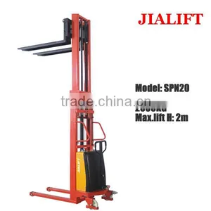 2 Ton Fixed Forks Semi Electric Hydraulic Stacker thumbnail-1