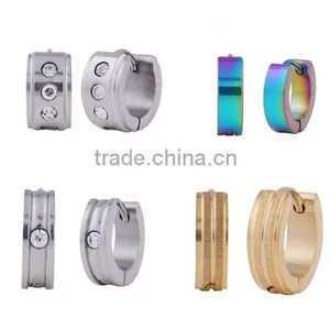 Fashion Crystal Huggie Hoop Stud Earring Diamond Gold Earring thumbnail-1