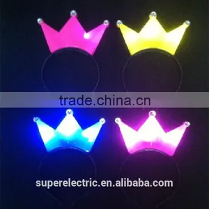 China Manufacturer New Design LED Plastic Head Band, Cheap Fashion LED Head Band With Crown thumbnail-1