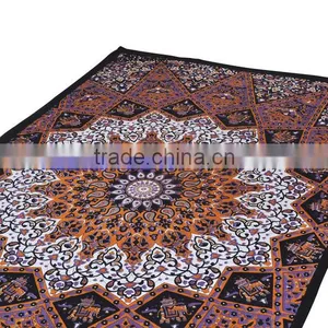 Indian Striped Paisley Tapestry Wall Decor Throw Table Cover 100% Cotton Bedspread Indian Jaipur Manufacturer & Wholesaler thumbnail-3