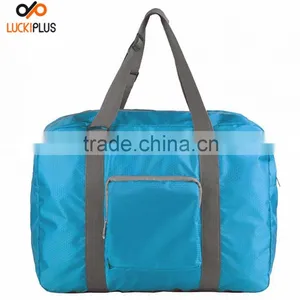 Luckiplus Foldable Travel Duffel Bag Luggage Sports Gym Water Resistant Nylon Blue thumbnail-3
