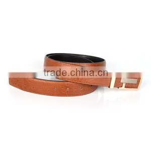 Gold Flat Belt Buckle Cheap Leather Belt For Men thumbnail-4