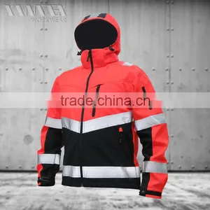 High Visibility Hooded Softshell Jacket thumbnail-1