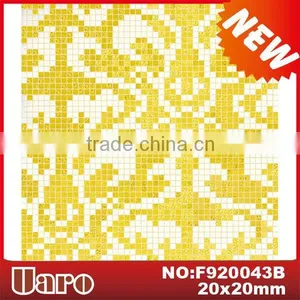 White Mix Yellow Luxury Glass Mosaic Flower Pattern thumbnail-1