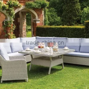 Sectional Dining Set With White Wicker thumbnail-1