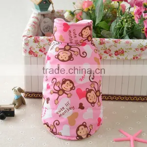 Cute Pink Blue Yellow Monkey Thermal Winter Tank Cat Dog Pet Wear Pet Apparel thumbnail-5