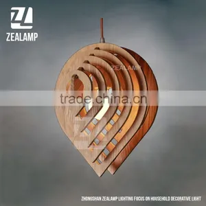 Nordic Creative Brief Wooden Pendant Lamps Water Drop Shape Living Room Bedroom Lighting Fixtures Holiday Living Christmas Light thumbnail-1