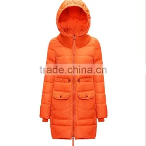 Womens Warm Mid-thigh Long Duck Down Coat Jacket, Custom Fishtail Winter Parka Women thumbnail-5