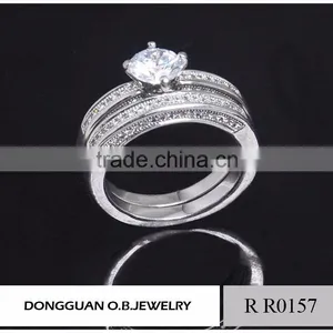 Fashion Ring Finger Rings Jewelry Ring Set Double Wedding Ring thumbnail-5