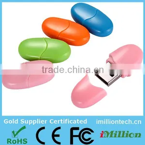 Lovely Small USB 8g/16g Custom Pea Plastic USB,Bulk Buy USB Flash Memory,Wholesale OEM Print Logo Pendrive thumbnail-1