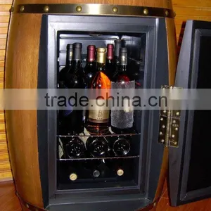 Oak Wood Wine Barrel Cabinet Fridge Innovative Furniture Barrel Fridge LED Display OEM Brand thumbnail-1