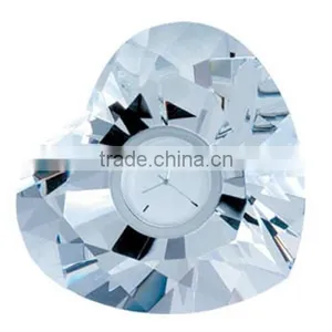 2016 Crystal Section Heart Diamond Shape Crystal Clock thumbnail-1