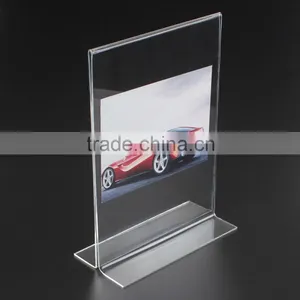 Manufacture Acrylic Table Stand Menu Holder, T Shape Sign Holder Manufacturer thumbnail-1