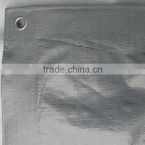 200 Gram High Quality Silver Color PE Tarpaulin With Aluminum Eyelets thumbnail-1