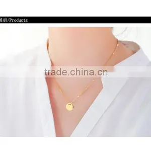 316L Stainless Steel Flat Gold Round Pendant 18ct Gold Pendant thumbnail-2