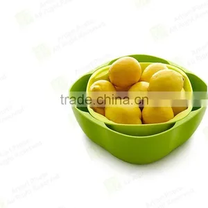 High Quality New Design Colorful Double Desk Plastic Stackable Fruit Bowl Set thumbnail-3