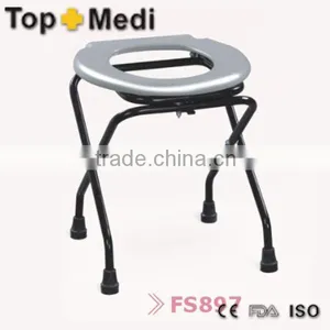 Rehabilitation Therapy Supplies TOPMEDI TCM898 Home Care Aluminum Commode Chair Without Backrest for Patient thumbnail-1