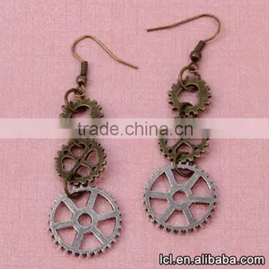Cheap Fashion Imitation Jewelry New Popular Steampunk DIY 3pcs Gear Earrings Made in China Yiwu thumbnail-6