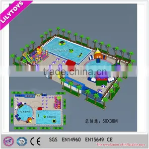 Professional Design Commercial Outdoor Large Frame Pool Park, Water Play Equipment, Inflatable Mobile Park thumbnail-2