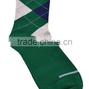 Latest Design Fashion Men Multicolor Geometric Soft Cotton Casual Dress Socks thumbnail-5