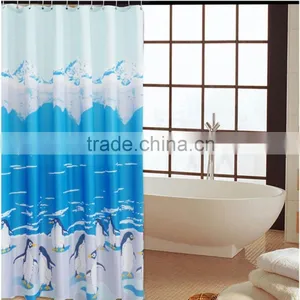 Fabric Shower Curtain Bathroom Curtain With 12 Hooks Waterproof Bath Curtain thumbnail-1