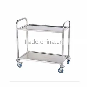 Two Layered Stainless Meal Tea Serving Hand Trolley Cart (XJTY29-2) thumbnail-1