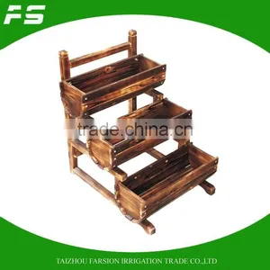 Home And Garden 3Tiers Decorative Fir Wooden Flower Pot Stands thumbnail-1